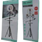 ⁦حلقة لايت برو LED مع حامل ثلاثي القوائم, شمعة 8400 لصورة شخصية و 2 حامل الهاتف الذكي ومصباح ملء الطاولة قابلان للتعديل 3 الألوان⁩ - الصورة ⁦6⁩