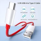 ⁦كابل OnePlus USB-A مقابل Type-C 10A Rouge الأصلي 100%⁩ - الصورة ⁦2⁩