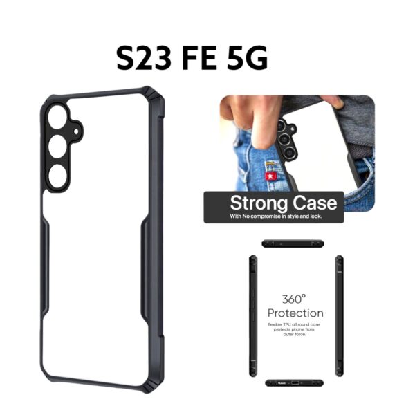 جراب خلفي شفاف لهاتف سامسونج جالاكسي S23 FE 5G (الوفير الأسود) com.ipaky