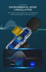 double Microphone Lavalier sans fil 3en1 type c/lightning/auxiliaire original 2.4GHz – Image 4