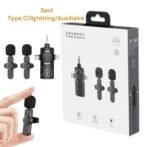 ميكروفون Lavalier لاسلكي مزدوج 3 في 1 من النوع C/Lightning/مساعد أصلي 2.4 جيجا هرتز - الصورة 2