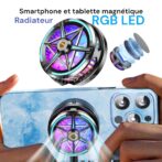 ventilateur de refroidissement pour smartphone et tablette refroidisseur radiateur magnétique avec led RGB s6 مبرد الهاتف – Image 2