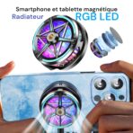 مروحة التبريد للهواتف الذكية ومبرد الرادياتير المغناطيسي مع LED RGB S6 MEBRD SHATف - الصورة 2