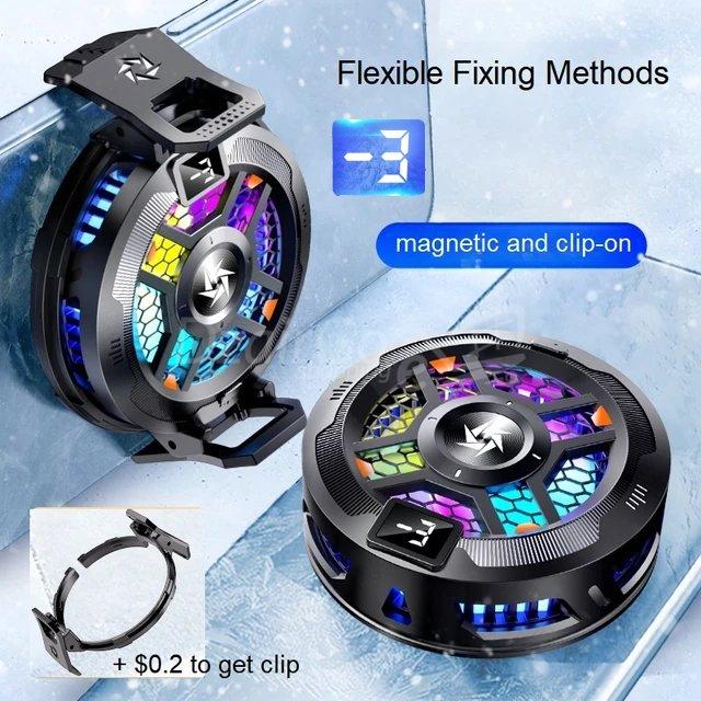 10000مبرjpgللهاتف الذكي والكمبيوتر اللوحي مع ملحق ومشبك مغناطيسي Refroidisseur de smartphone et tablette  avec fixation magnétique et clip,  affichage de la température / radiateur sl 10 مبرد الهاتف - الصورة 1