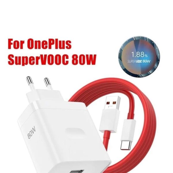 Chargeur 80W rapide avec câble USB C 1M SuperVOOC Charge pour OnePlus origine usine