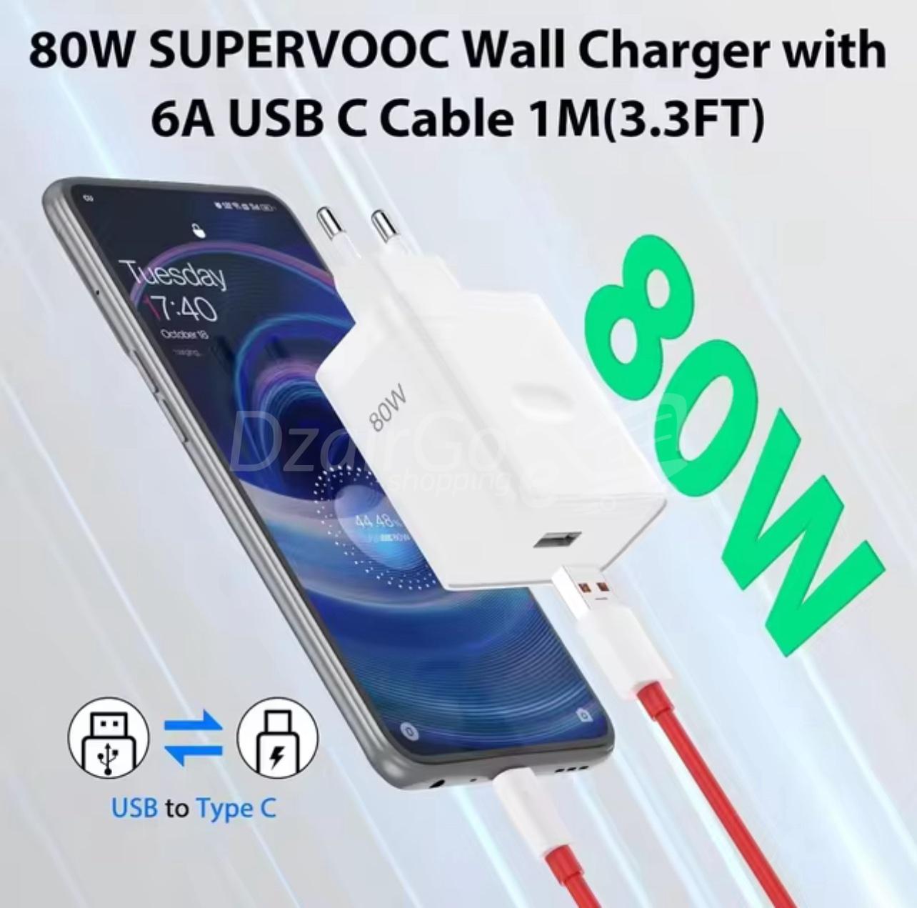 img_9025-2 Chargeur 80W rapide avec câble USB C 1M SuperVOOC Charge pour OnePlus origine usine – Image 5