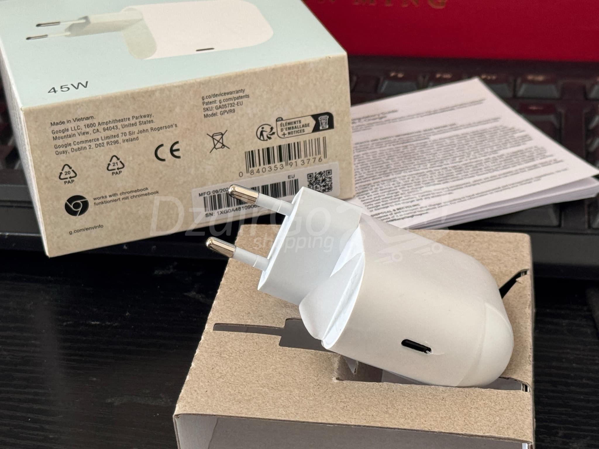 img_0813 Chargeur Google Original USB-C Power Delivery 3.1 - Charge Rapide 45W - Blanc pin Europe – Image 4