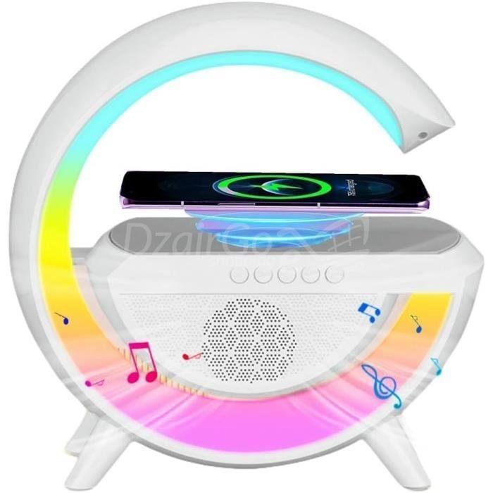 img_0984 Chargeur sans fil Haut parleur bluetooth/veilleuse/réveil /مكبر صوت LED لاسلكي باضاءة محيطية – Image 3