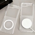 Coque MagSafe galaxy z flip6 5G magnétique , Samsung  Z FLIP 6 transparente antichoc, chargement sans fil,