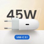 Chargeur Google Original USB-C Power Delivery 3.1 - Charge Rapide 45W - Blanc pin Europe – Image 2