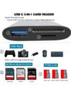 ⁦قارئ بطاقة USB C, قارئ بطاقة Micro SD 3 في 1 النوع ج, محول OTG لـ TF, SD, اس دي اكس سي, SDHC, صب I-Pad Pro, Mac-Book Pro/Air, سلسلة iPhone 15/16 و Android جميع أجهزة C Type C⁩ - الصورة ⁦3⁩