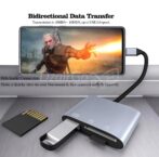 ⁦قارئ بطاقة USB C, قارئ بطاقة Micro SD 3 في 1 النوع ج, محول OTG لـ TF, SD, اس دي اكس سي, SDHC, صب I-Pad Pro, Mac-Book Pro/Air, سلسلة iPhone 15/16 و Android جميع أجهزة C Type C⁩ - الصورة ⁦5⁩