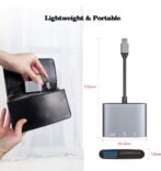 ⁦قارئ بطاقة USB C, قارئ بطاقة Micro SD 3 في 1 النوع ج, محول OTG لـ TF, SD, اس دي اكس سي, SDHC, صب I-Pad Pro, Mac-Book Pro/Air, سلسلة iPhone 15/16 و Android جميع أجهزة C Type C⁩ - الصورة ⁦7⁩