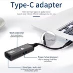 محول نوع الخوذة C وشاحن USB C إلى 3,5 مم, 2 في 1 USB C إلى Micro Auxiliary MH-339 - الصورة 6