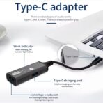 محول نوع الخوذة C وشاحن USB C إلى 3,5 مم, 2 في 1 USB C إلى Micro Auxiliary MH-339 - الصورة 6