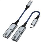 محول نوع الخوذة C وشاحن USB C إلى 3,5 مم, 2 في 1 USB C إلى Micro Auxiliary MH-339 - الصورة 5