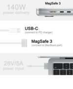 USB Type-C إلى Magsafe Loading Cable 3 (2 م) صب Apple Macbook Air / طليعة - الصورة 2