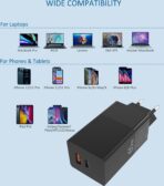 Chargeur domestique gevo GaN pro 65W - 2 Portes Chargeur Qualcomm 3.0 & 1X USB C PD 3.0 - Chargeur puissant - Multiport 65 w – Image 6