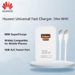 chargeur HUAWEI double Ports 88W EU Super rapide USB A/C PD adaptateur secteur 6A Type C câble pour smartphone et tablette usine – Image 2