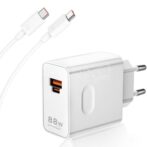 chargeur HUAWEI double Ports 88W EU Super rapide USB A/C PD adaptateur secteur 6A Type C câble pour smartphone et tablette usine – Image 4