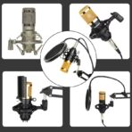 مجموعات ميكروفون BM800 مع بطاقة الصوت الحية RGB , ذراع التعليق في مقص, دعم مضاد للمرشح ومرشح مكافحة البوب - الصورة 4