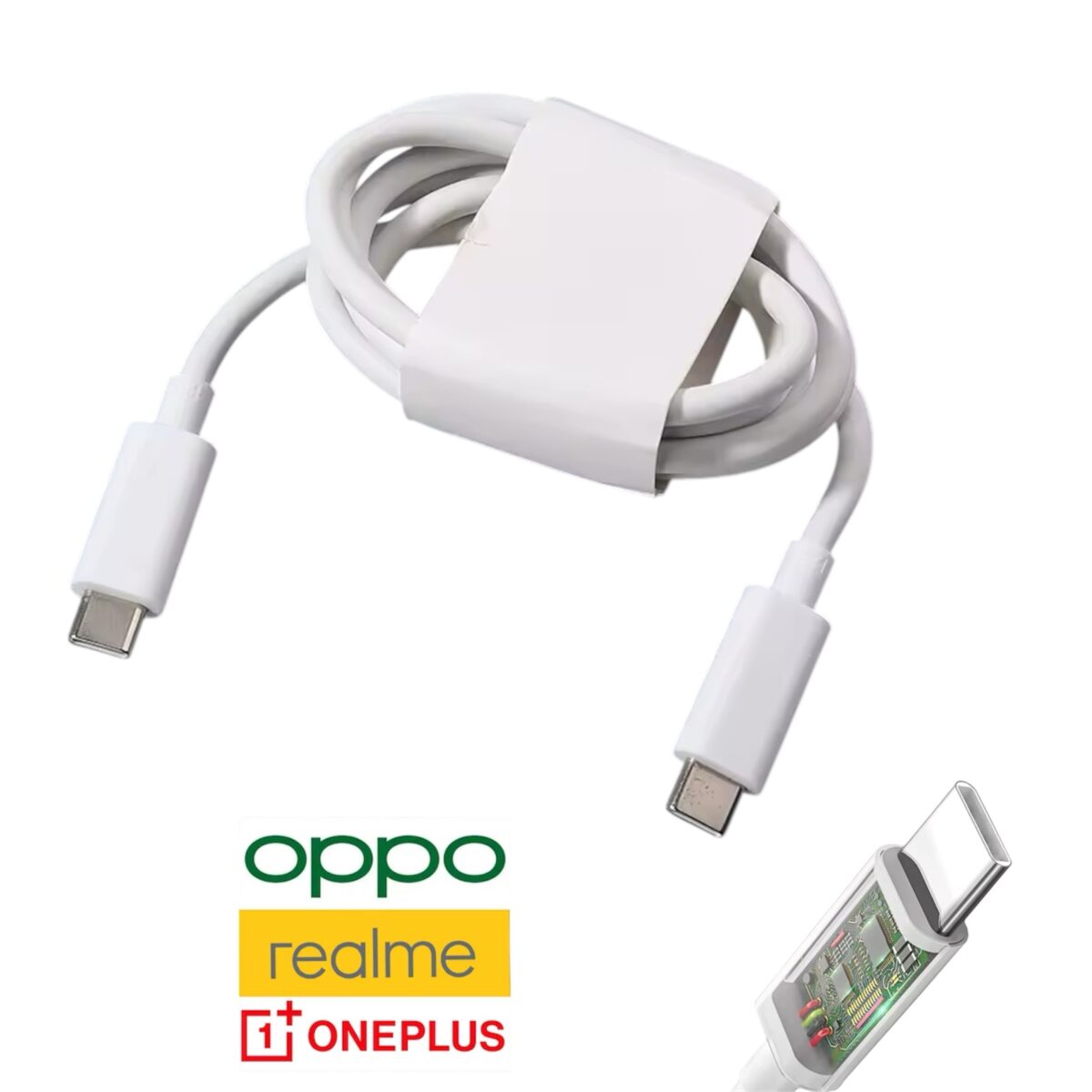 ⁦Câble de données de charge flash OPPO 12A Type-C vers Type-C⁩ - الصورة ⁦3⁩