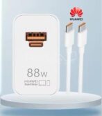 chargeur HUAWEI double Ports 88W EU Super rapide USB A/C PD adaptateur secteur 6A Type C câble pour smartphone et tablette usine