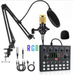 Kits de Microphone BM800 avec Carte Son v8s en Direct RGB , Bras de Suspension en Ciseaux, Support Antichoc et Filtre Anti-Pop – Image 2