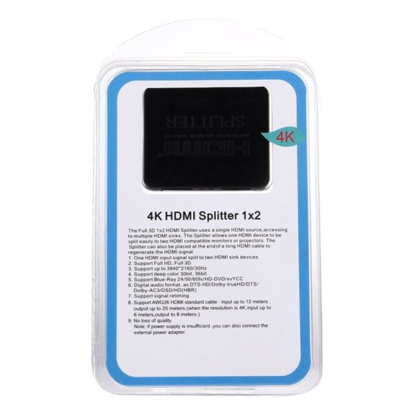 Répartiteur HDMI 4K Full HD 1080p, 1 × 2 محول فيديو HDMI, المضخم / الخائن