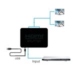 ⁦Répartiteur HDMI 4K Full HD 1080p, 1 × 2 محول فيديو HDMI, المضخم / الخائن⁩ - الصورة ⁦5⁩