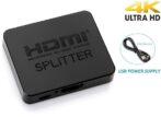 ⁦Répartiteur HDMI 4K Full HD 1080p, 1 × 2 محول فيديو HDMI, المضخم / الخائن⁩ - الصورة ⁦2⁩