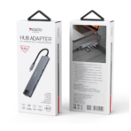 محطة Yesido Hub Adapteur 8en1-Type C Vers 2x Ports USB3.0-Type-C-Mini DP 100W-HDMI-Port RJ45-TF/SD-HB27