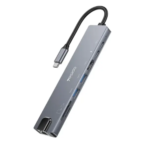 محطة Yesido Hub Adapteur 8en1-Type C Vers 2x Ports USB3.0-Type-C-Mini DP 100W-HDMI-Port RJ45-TF/SD-HB27 - الصورة 6