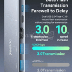 Station Yesido Hub Adapteur 8en1 – Type C vers 2x ports USB3.0 – Type-C – Mini DP 100w – HDMI – port RJ45 – TF/SD – HB27 – Image 7