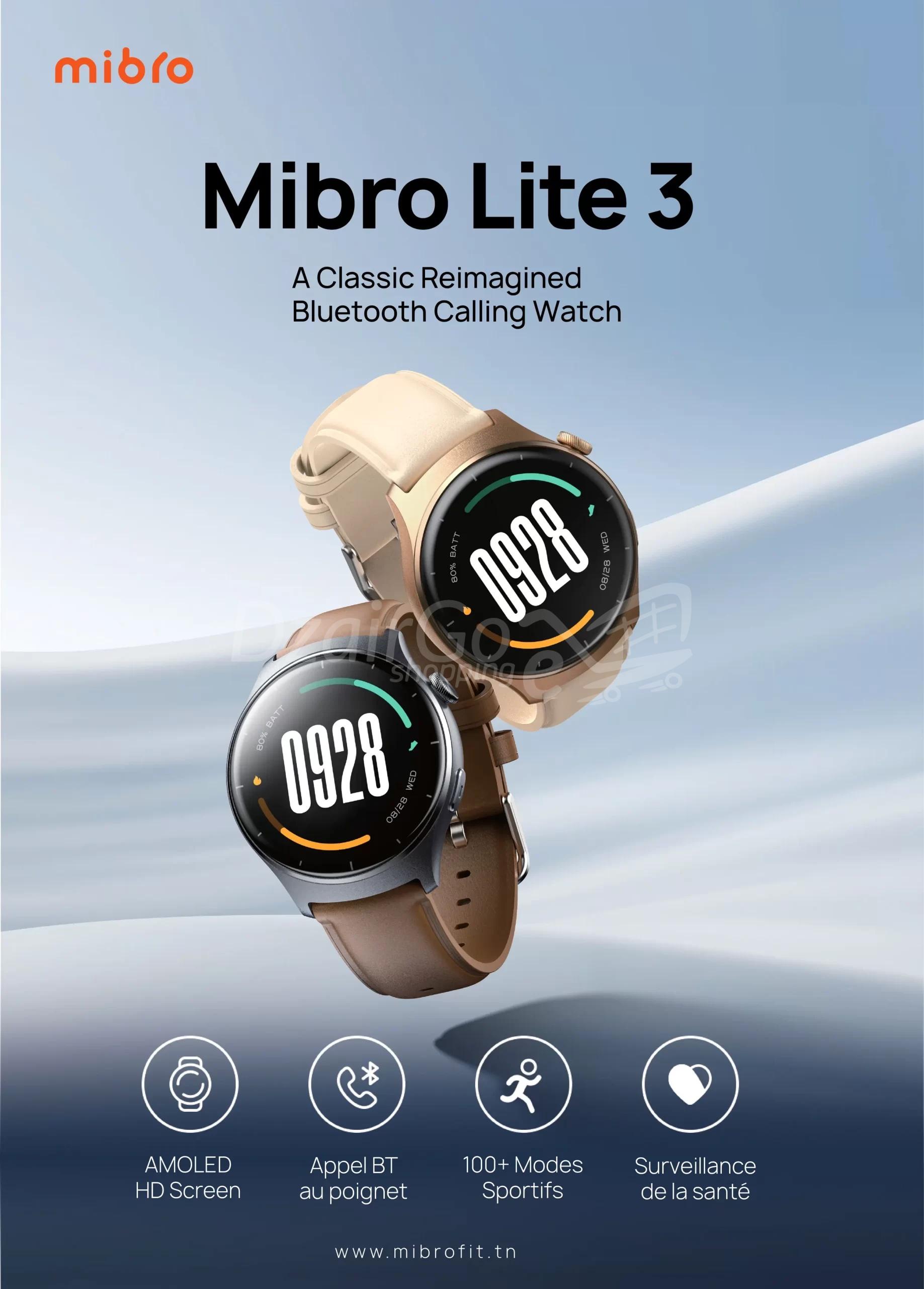 img_5982-2 Smartwatch Mibro Lite 3 original /montre connectée en 2 couleurs avec 2 bracelet – Image 4
