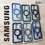 S22+ Coque de téléphone de luxe transparente pour Magsafe, étui de Charge magnétique sans fil pour Samsung galaxy s22 plus 5g 6 couleurs