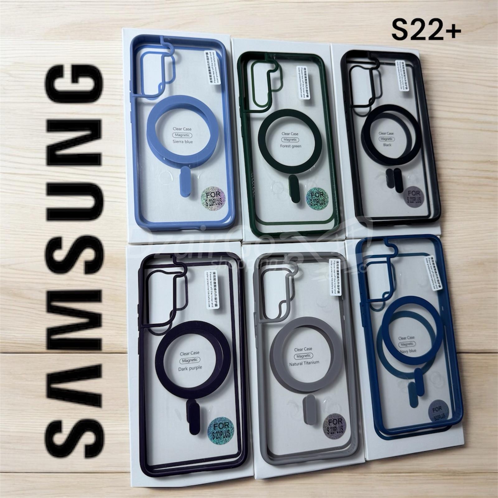 photoroom_20250320_182554 S22+ Coque de téléphone de luxe transparente pour Magsafe, étui de Charge magnétique sans fil pour Samsung galaxy s22 plus 5g 6 couleurs – Image 1