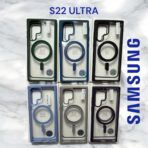 S22u Coque de téléphone de luxe transparente pour Magsafe, étui de Charge magnétique sans fil pour Samsung galaxy s22 ultra 5g 6 couleurs