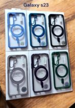 S23 شريحة هاتف فاخر شفاف لـ Magsafe, حالة الشحن المغناطيسي اللاسلكي لـ Samsung Galaxy S23 5G 6 الألوان