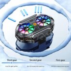 Double Ventilateur de refroidissement pour téléphone portable FS06, écran numérique, trois vitesses réglables, refroidisseur pour diffusion en direct, avec roue universelle 2مبرد في 1 للهاتف – Image 5