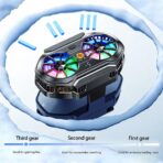 Double Ventilateur de refroidissement pour téléphone portable FS06, écran numérique, trois vitesses réglables, refroidisseur pour diffusion en direct, avec roue universelle 2مبرد في 1 للهاتف – Image 5