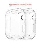 Coque pour Apple Watch 10 46mm Étui de Protection bordure Complète Étui en TPU Ultra Fin en Silicone Souple, Transparent