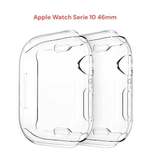 Coque لـ Apple Watch 10 46MM حالة حماية كاملة في TPU فائقة في السيليكون المرن, شفاف