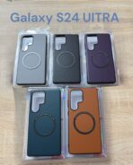 Samsung Galaxy S24 Ultra Magnetic Case Charger Charger Magsafe عالي الجودة من الجلد لـ S24ultra