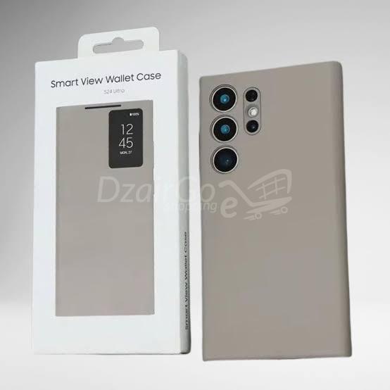 img_0514 Pochette Étui Portefeuille Samsung S24 Ultra Smart View ORIGINAL- gris s24ultra – Image 4