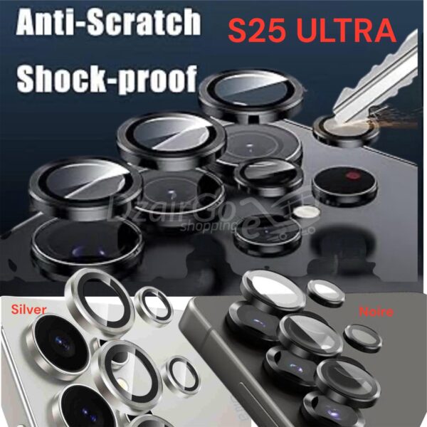حماية الكاميرا والكاميرا لهاتف Samsung Galaxy S25 Ultra  2 أسود / جريس