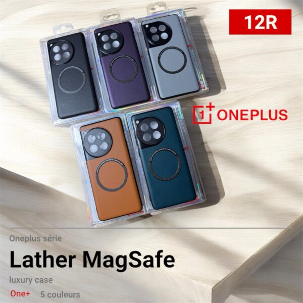 حالة مغناطيسية oneplus 12r ,الشاحن اللاسلكي Magsafe غلاف جلدي عالي الجودة لـ OnePlus12r / Ace3
