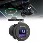 ⁦شاحن متكامل USB مع شاشة السيارة,شاحنة, موتو, 36ث, بي دي نوع ج, مراقبة الجودة 3.0, 12V, 24الخامس⁩ - الصورة ⁦4⁩