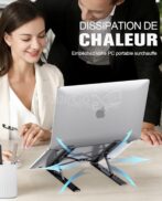 Support pour ordinateur portable, couleur argent, disponible et tablette Alluminum – Image 3