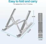 Support pour ordinateur portable, couleur argent, disponible et tablette Alluminum – Image 7